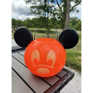 Disney Mickey Mouse Trick or Treat Halloween Candy Bucket Pumpkin Jack-O-Lantern